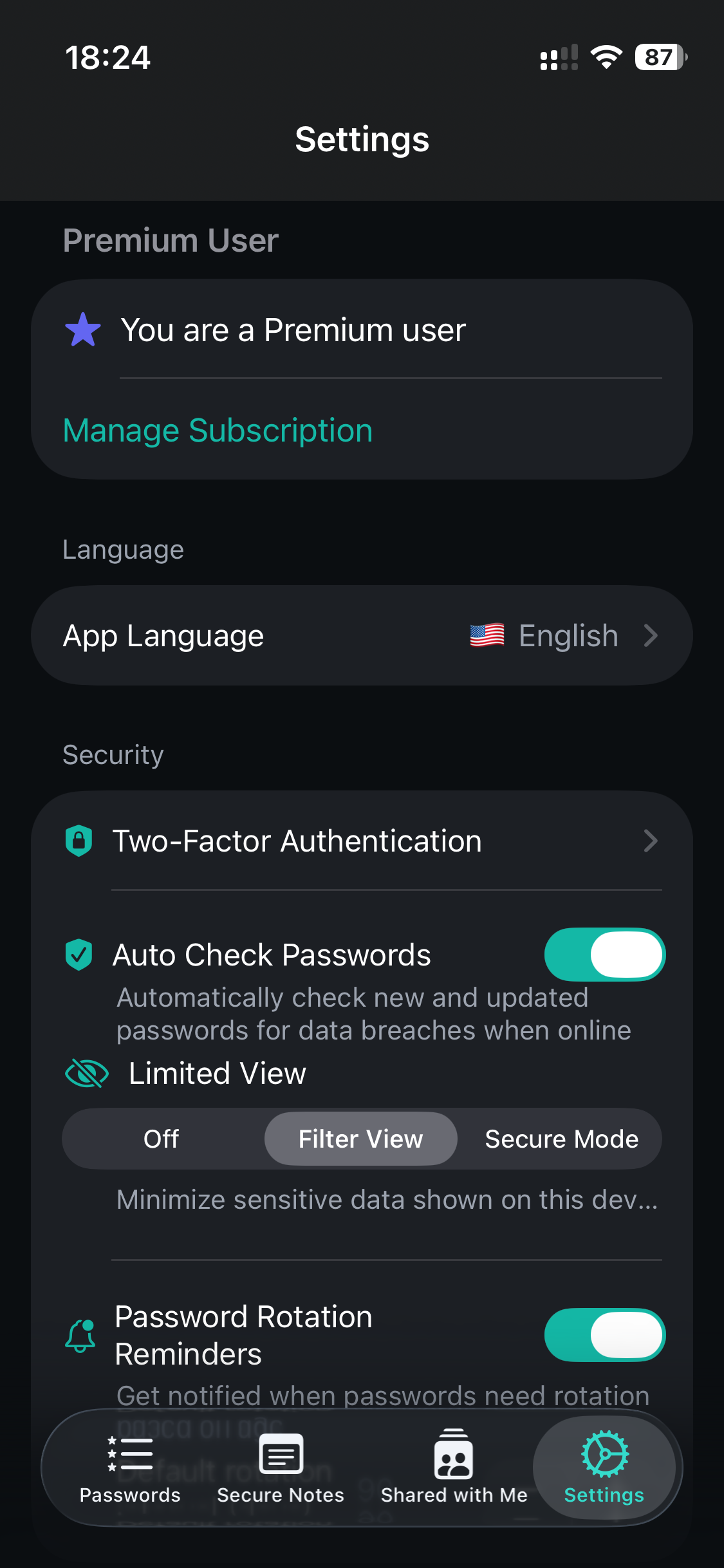 Trust Mode - Travel security with Filter View and Secure Mode